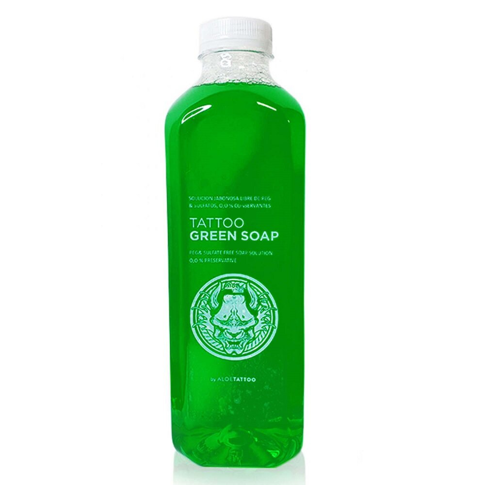 green-soap-aloe-tattoo-1000ml-hygiene-cleaning-swedish-tattoo-supply-spicycollective-spicytattoosupplies.se