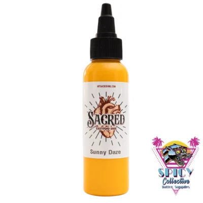 sacred-ink-sunny-daze-2oz-full-set-color-palette-artistic-color-real-pigment-texas-hand-made-by-adam-everett-swedish-tattoo-supply-spicycollective-logo-spicytattoosupplies.se