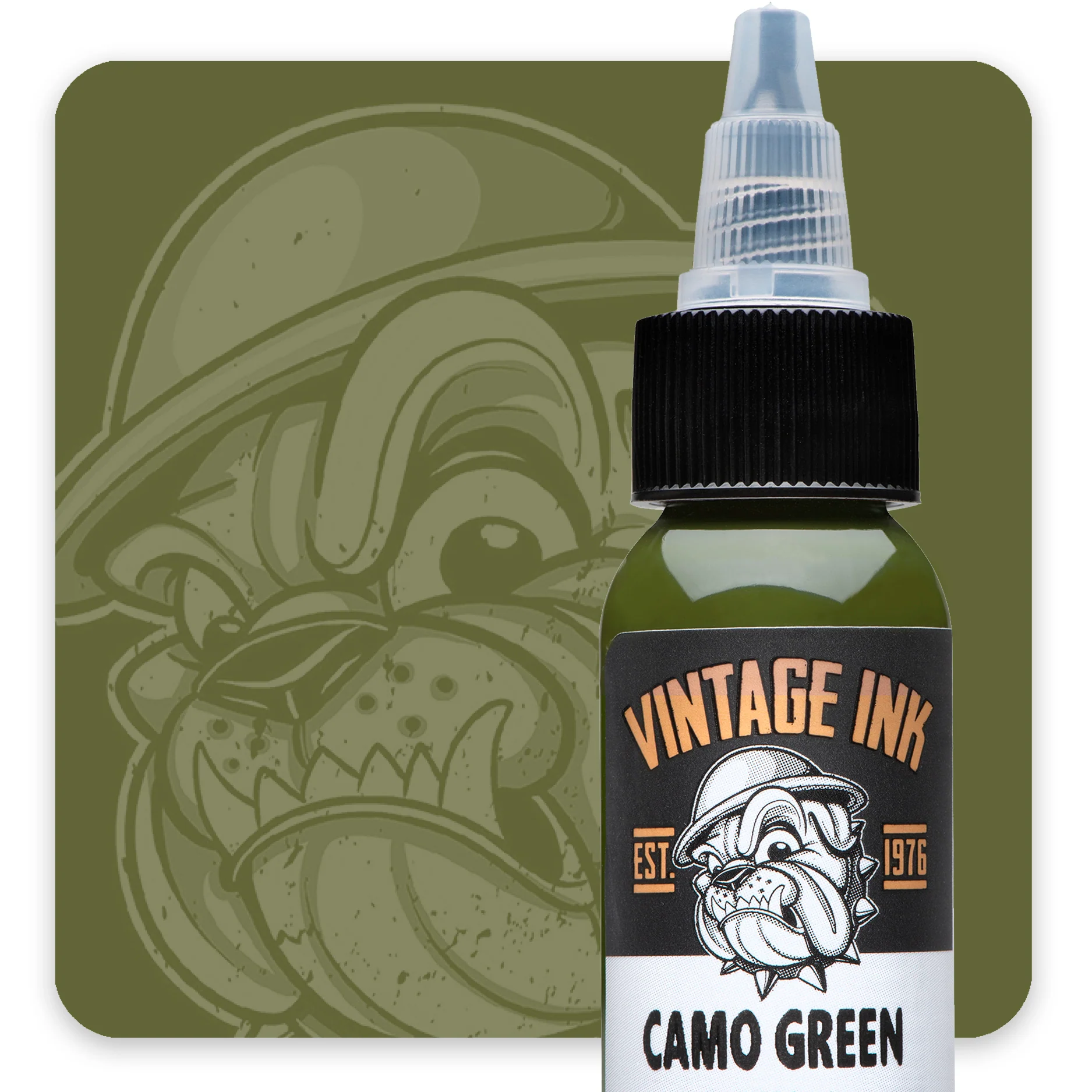 eternal-ink-vintage-series-camo-green-palette-artistic-1oz-30ml-color-real-pigment-swedish-tattoo-supply-spicycollective-logo-spicytattoosupplies.se