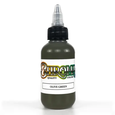 chroma-artist-series-olive-green-2oz-1oz-logo-powder-pigment-swedish-tattoo-supply-spicytattoosupplies.se