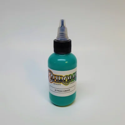 chroma-artist-series-jungle-green-2oz-1oz-logo-powder-pigment-swedish-tattoo-supply-spicytattoosupplies.se