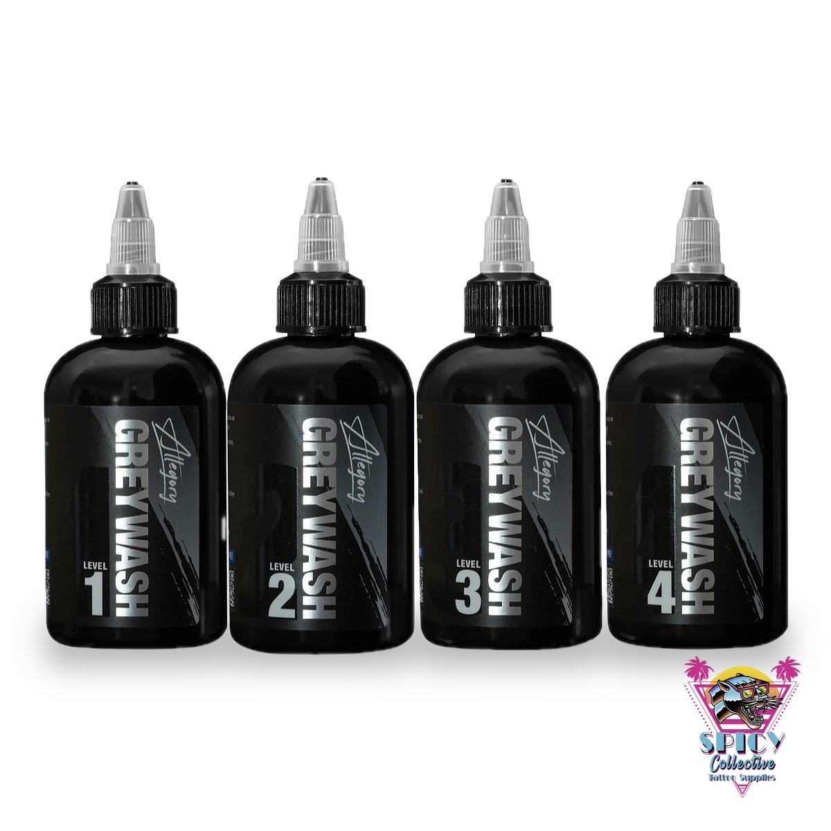 Allegory Greywash Set, fyra flaskor Level 1–4 à 4 oz (120 ml)