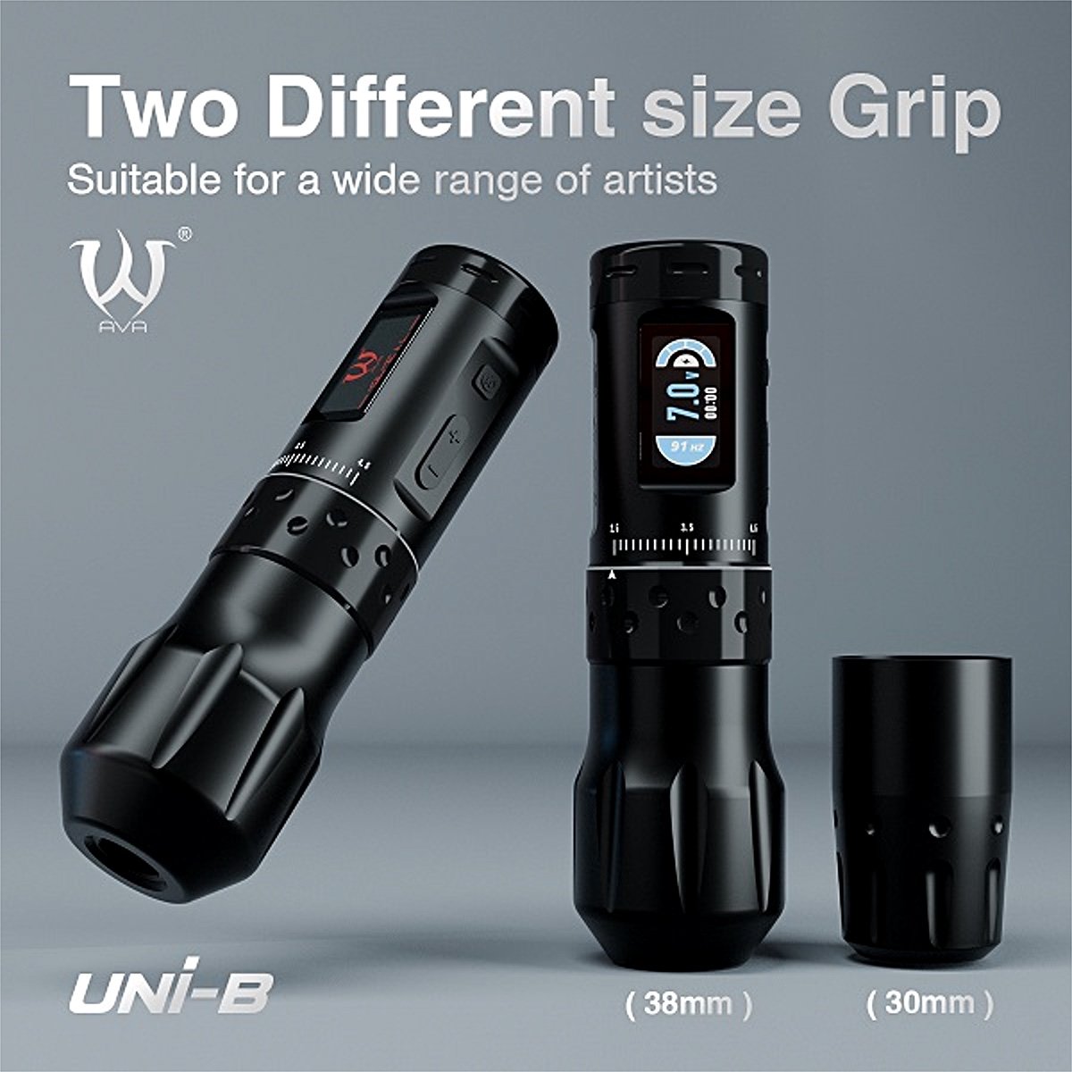 AVA UNI-B trådlös pen-maskin svart med 38 mm och 30 mm grepp