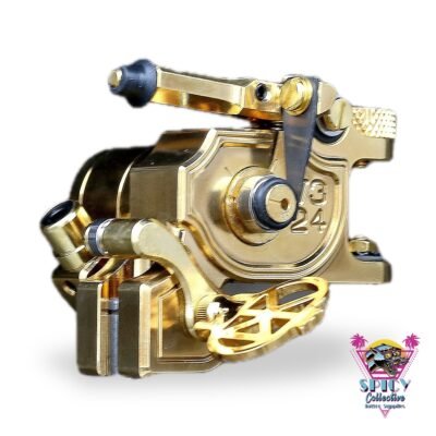 Dan Kubin V3/24 Sidewinder Gold x Gold RCA, roterande tatueringsmaskin i 24 k guldpläterad mässing
