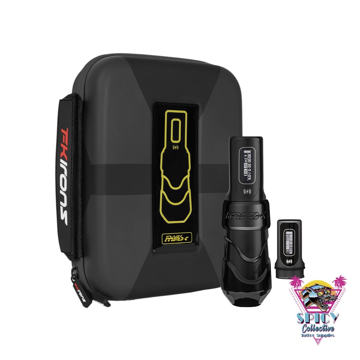 FK Irons Flux Max Stealth med två PowerBolt II-batterier och förvaringsväska