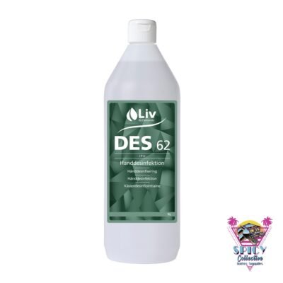 Liv DES 62 IPA handdesinfektion 1 liter från Clemondo – flaska med skruvkork