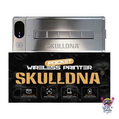 SKULLDNA Mini trådlös stencilskrivare silver med förpackning