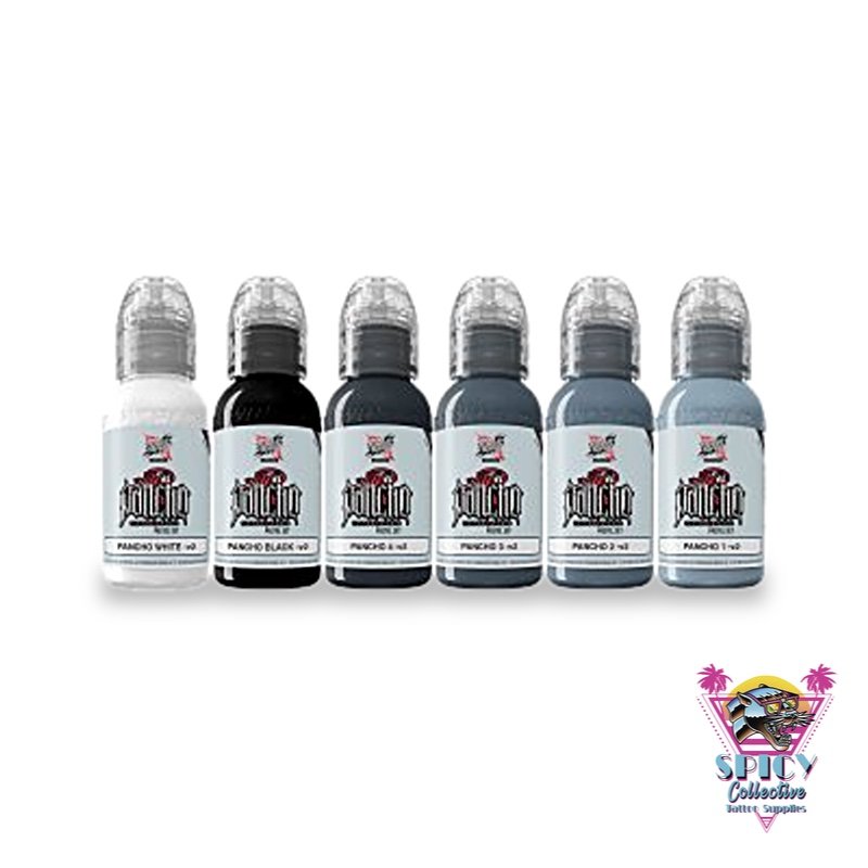 World Famous AD Pancho Pastel Grey Set v2 – tattoo ink